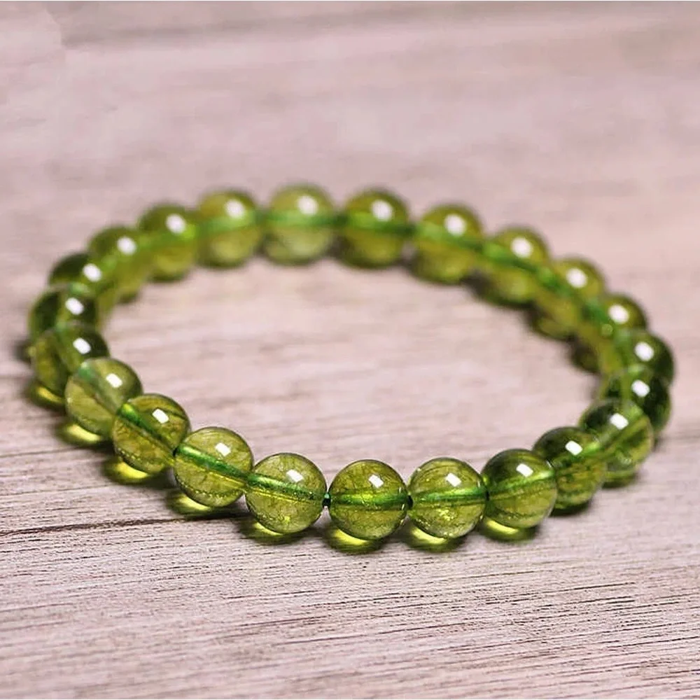 🆕New Peridot Crystal Gemstone Bracelet-8mm